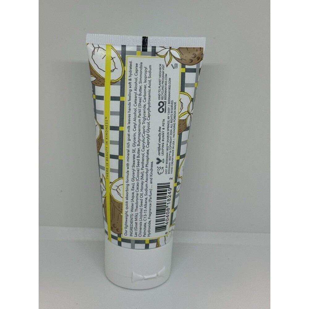 Beekman 1802 Goat Milk Hand Cream Coconut 2oz 59mL Moisturizing New Sealed - Picture 2 of 5